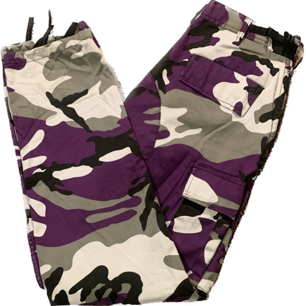 Purple Camo Cargo Pants | Army Pants | 28” x 31“